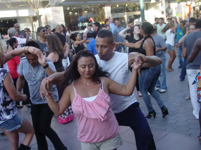 Salsa dancing on 3rd Street in Santa Monica. July 2011. Photo: Nick Ng