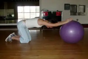 back stretch on stability ball exercise