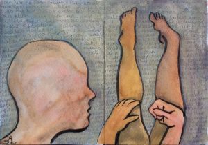 Kris Leong sketched her limbs. (Image courtesy of Kris Leong)