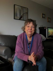 Interviewing with Jeanie Blair on Feb. 16, 2022. (Photo by Nick Ng)