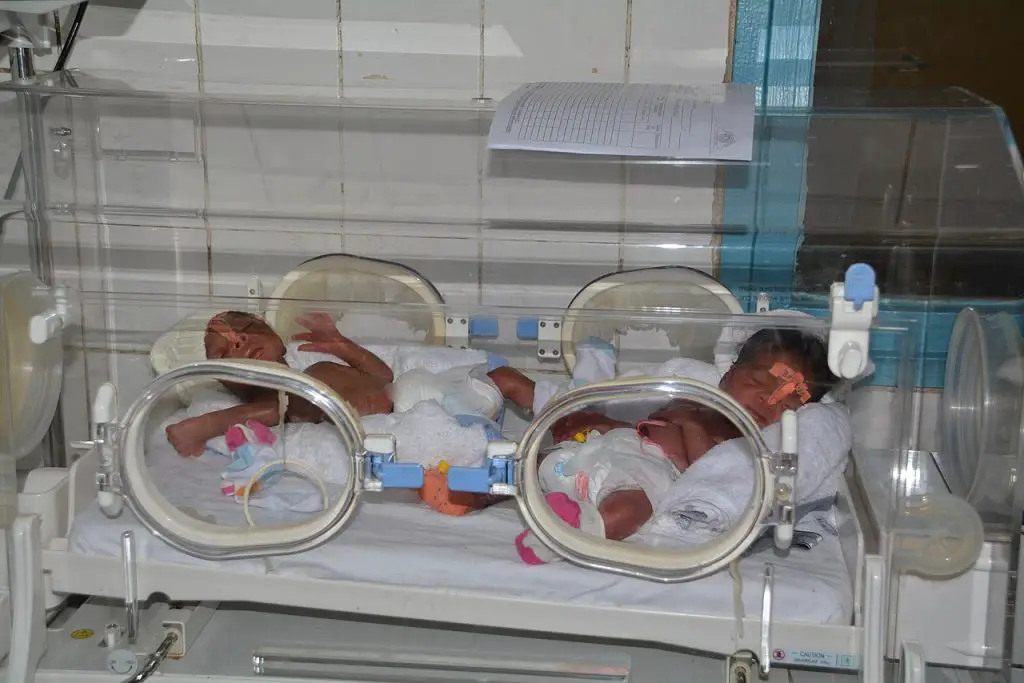 twin babies in incubator Cameroon